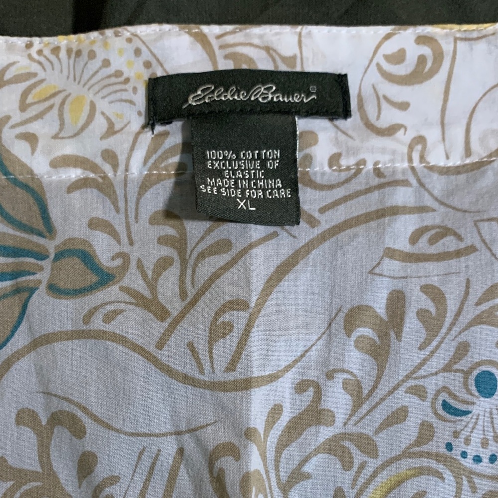 Eddie Bauer Tunic Top XL 100% Cotton Top V-Neck Bohemian Gypsy Look - Picture 2 of 5